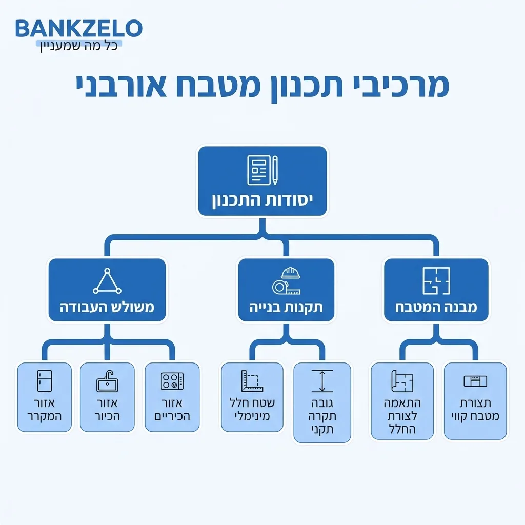 אינפוגרפיקה — מרכיבי תכנון מטבח אורבני: יסודות התכנון
