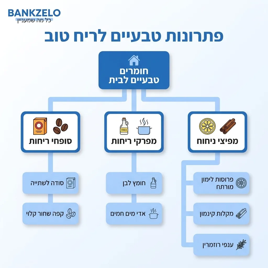 אינפוגרפיקה — פתרונות טבעיים לריח טוב: חומרים טבעיים לבית