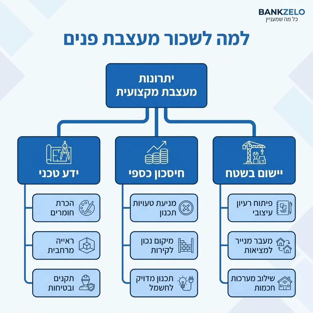 אינפוגרפיקה — למה לשכור מעצבת פנים: יתרונות מעצבת מקצועית